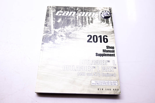 Can-Am 219 100 803, 219100803 Can-Am 2016 Shop Manual Supplement