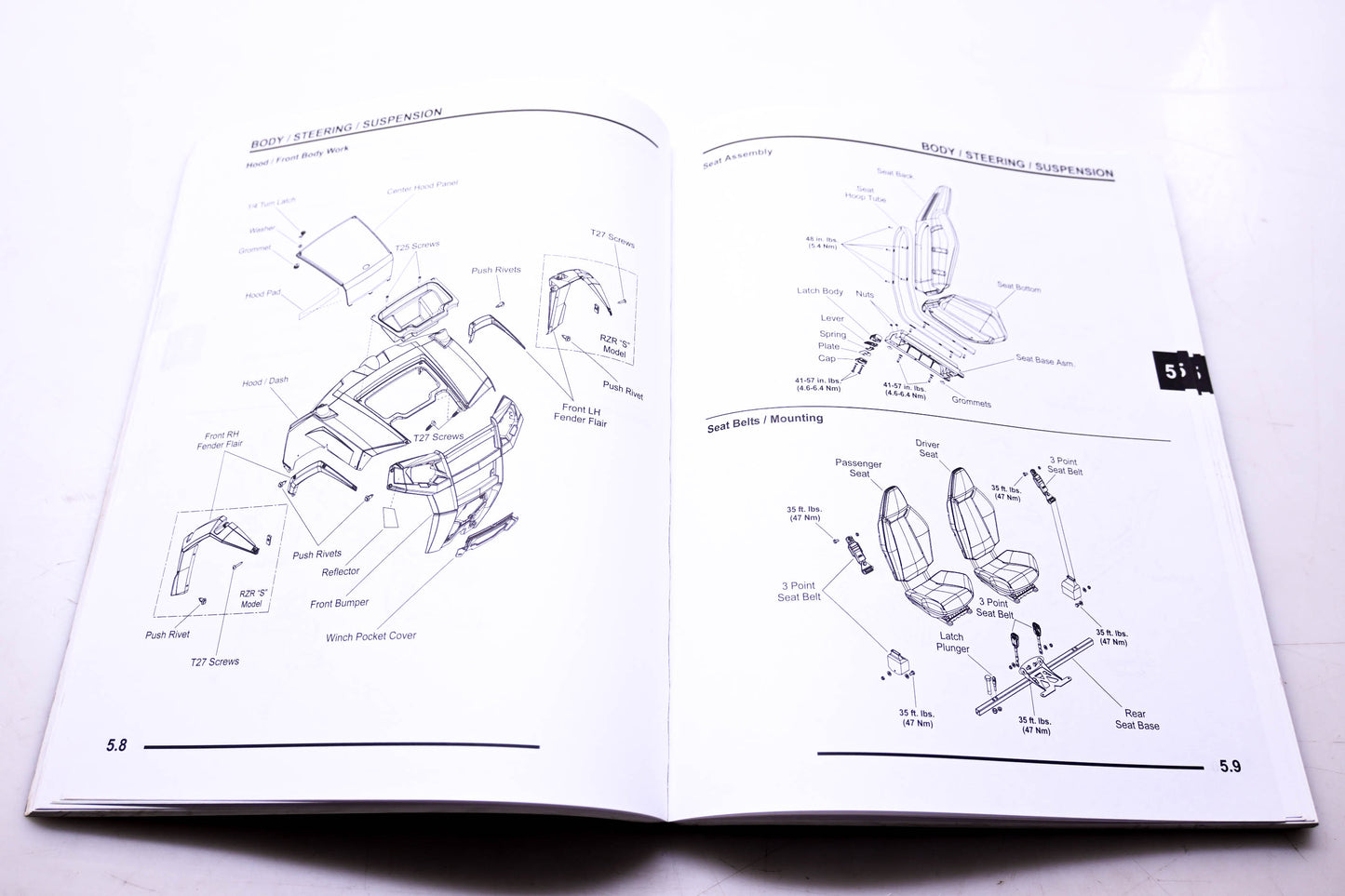 OEM Polaris 9921883 2009 Ranger RZR RZRS Service Manual