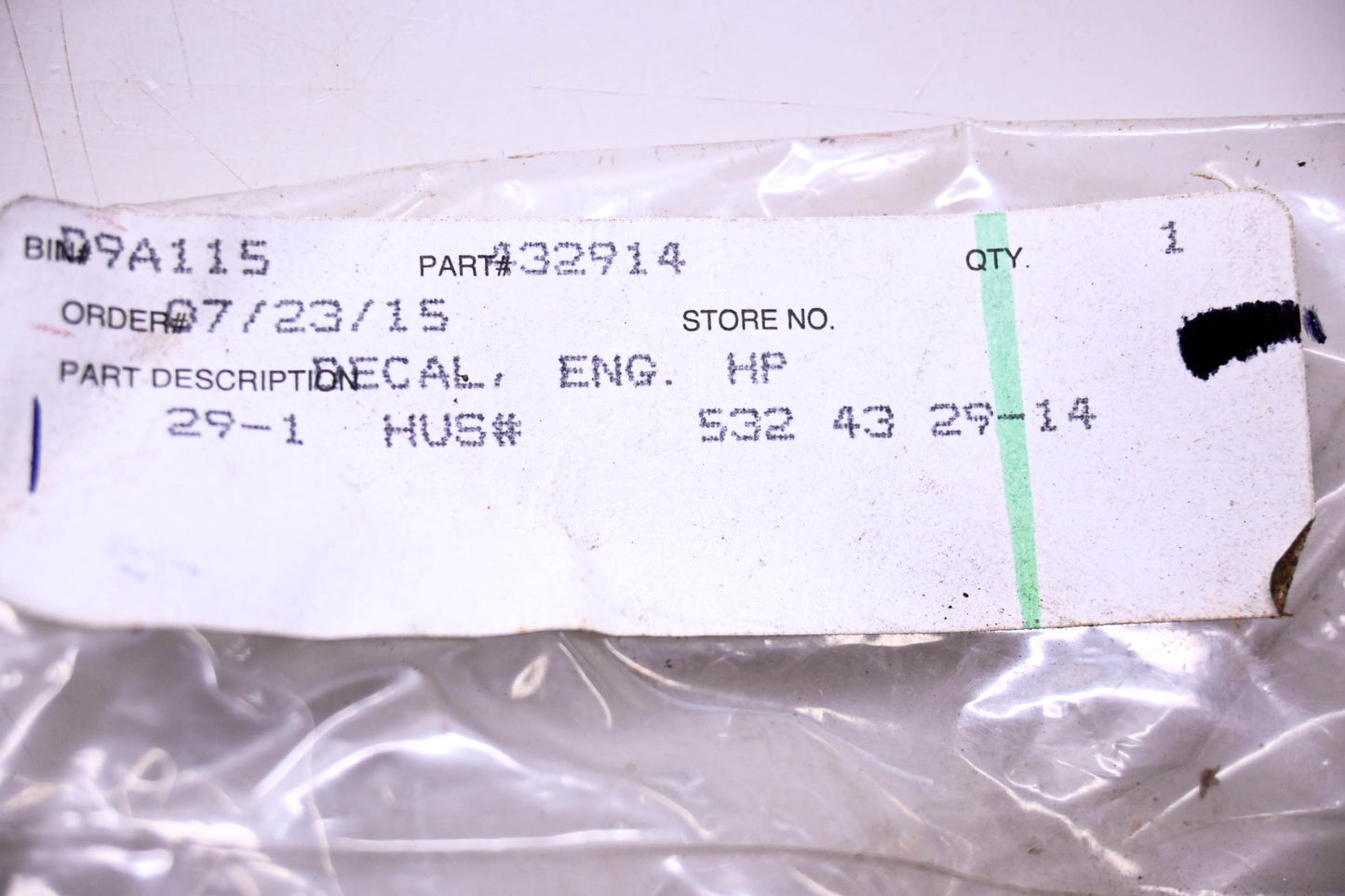 New OEM Husqvarna 532 43 29-14 Decal NOS