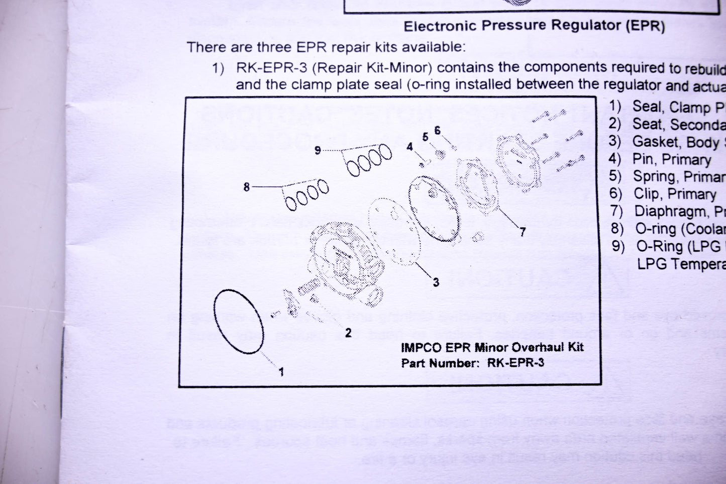 Impco RK-EPR-3 EPR Repair Kit NOS