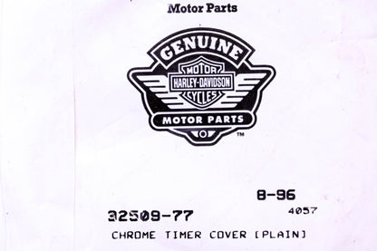 New OEM Harley-Davidson 32509-77 Chrome Timer Cover NOS