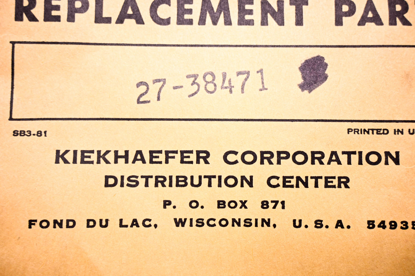 Aftermarket 27-38471 Gasket NOS