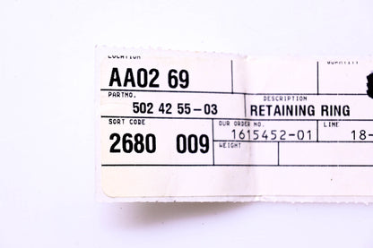 New OEM Husqvarna 502425503 Retaining Ring NOS