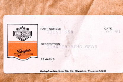 New OEM Harley-Davidson 33136-65B Starter Ring Gear NOS