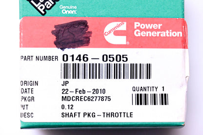 Onan 0146-0505 Throttle Shaft NOS