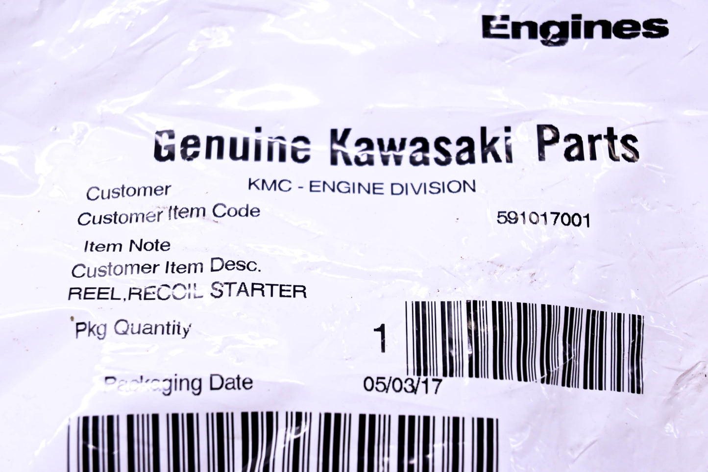 New OEM Kawasaki 591017001 Starter Pulley NOS
