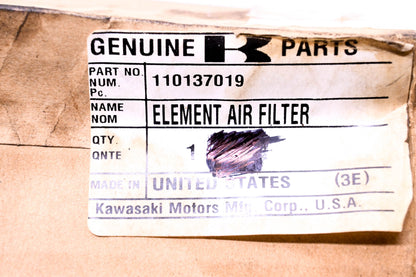 New OEM Kawasaki 110137019 Air Filter NOS