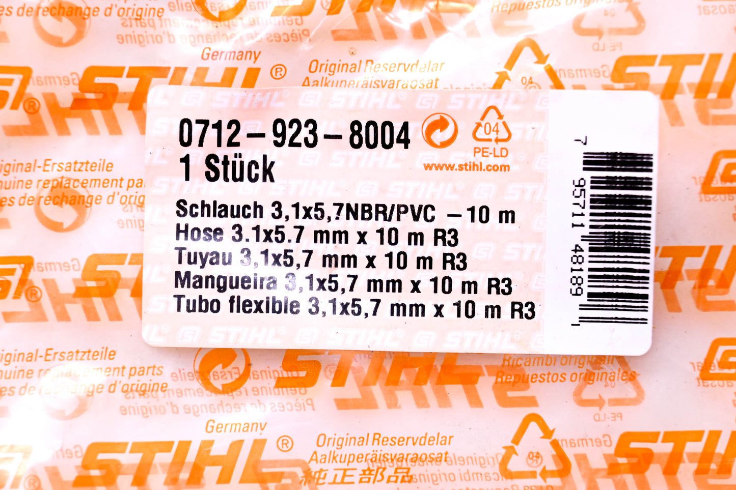 New OEM Stihl 0712-923-8004 Hose 11' NOS