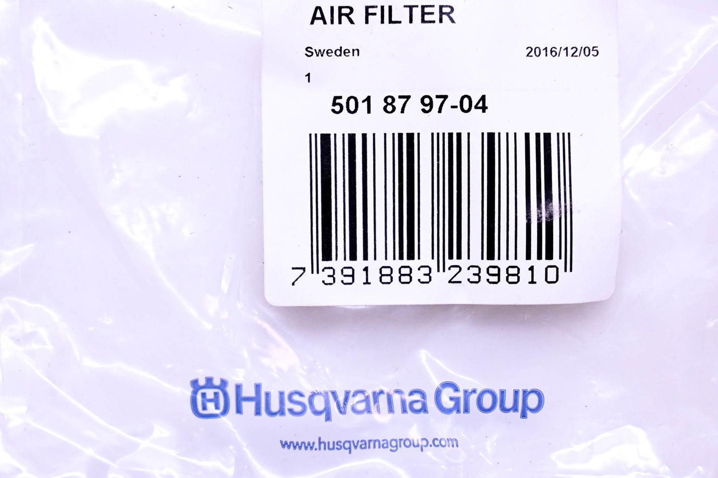 New OEM Husqvarna 501879704, 501 87 97-04 Air Filter NOS