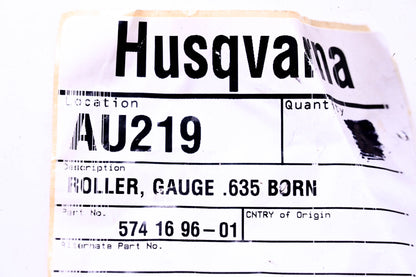 New OEM Husqvarna 574169601, 574 16 96-01 Gauge Roller NOS