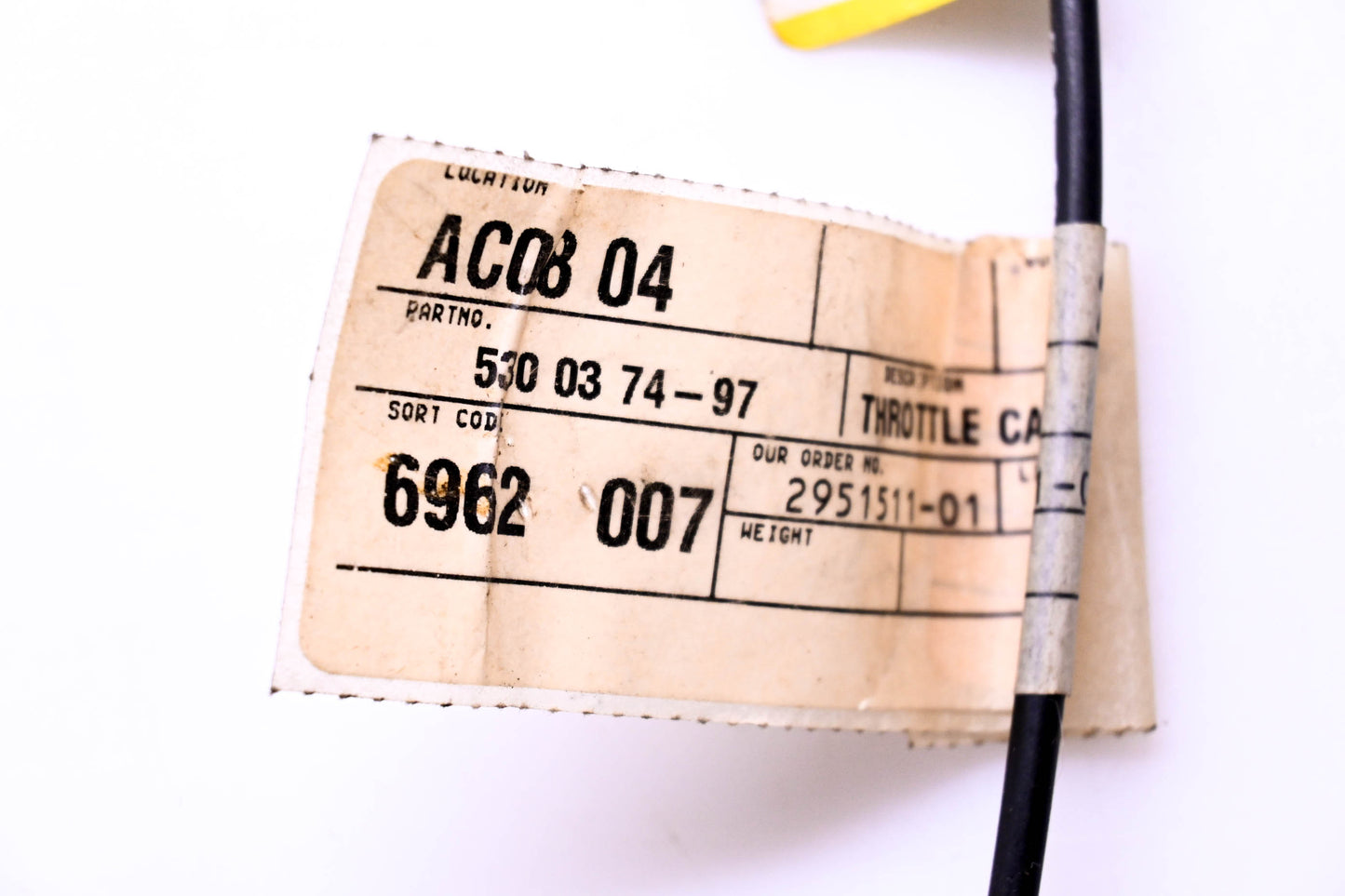 New OEM Husqvarna 530037497, 530 03 74-97 Throttle Cable NOS