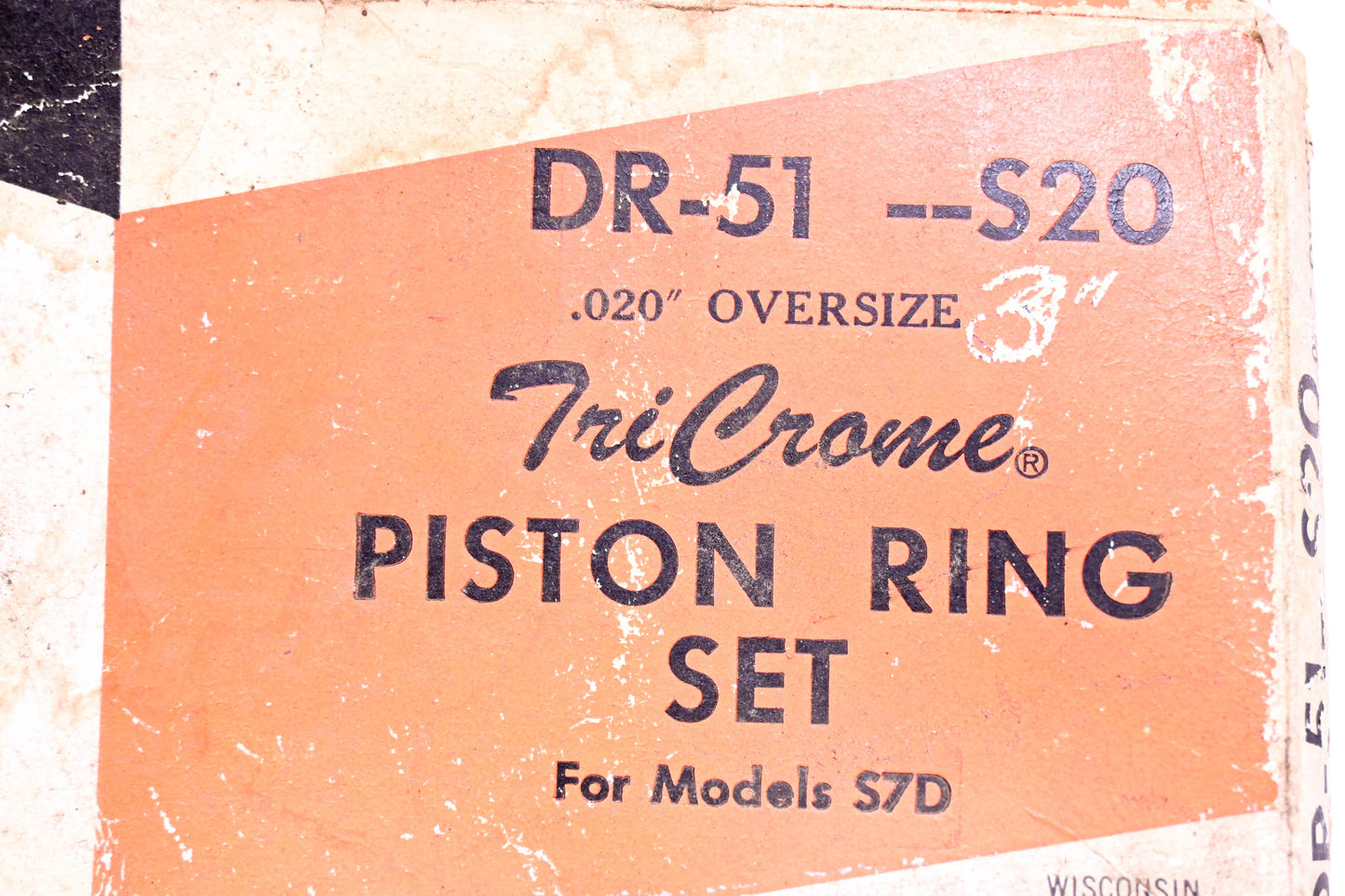 Wisconsin DR-51 S20 TriChrome Piston Ring Kit NOS