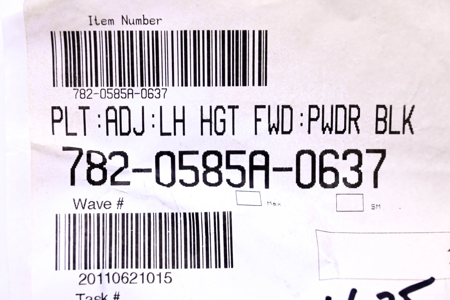 MTD 782-0585A-0637 Height Adjuster Plate NOS