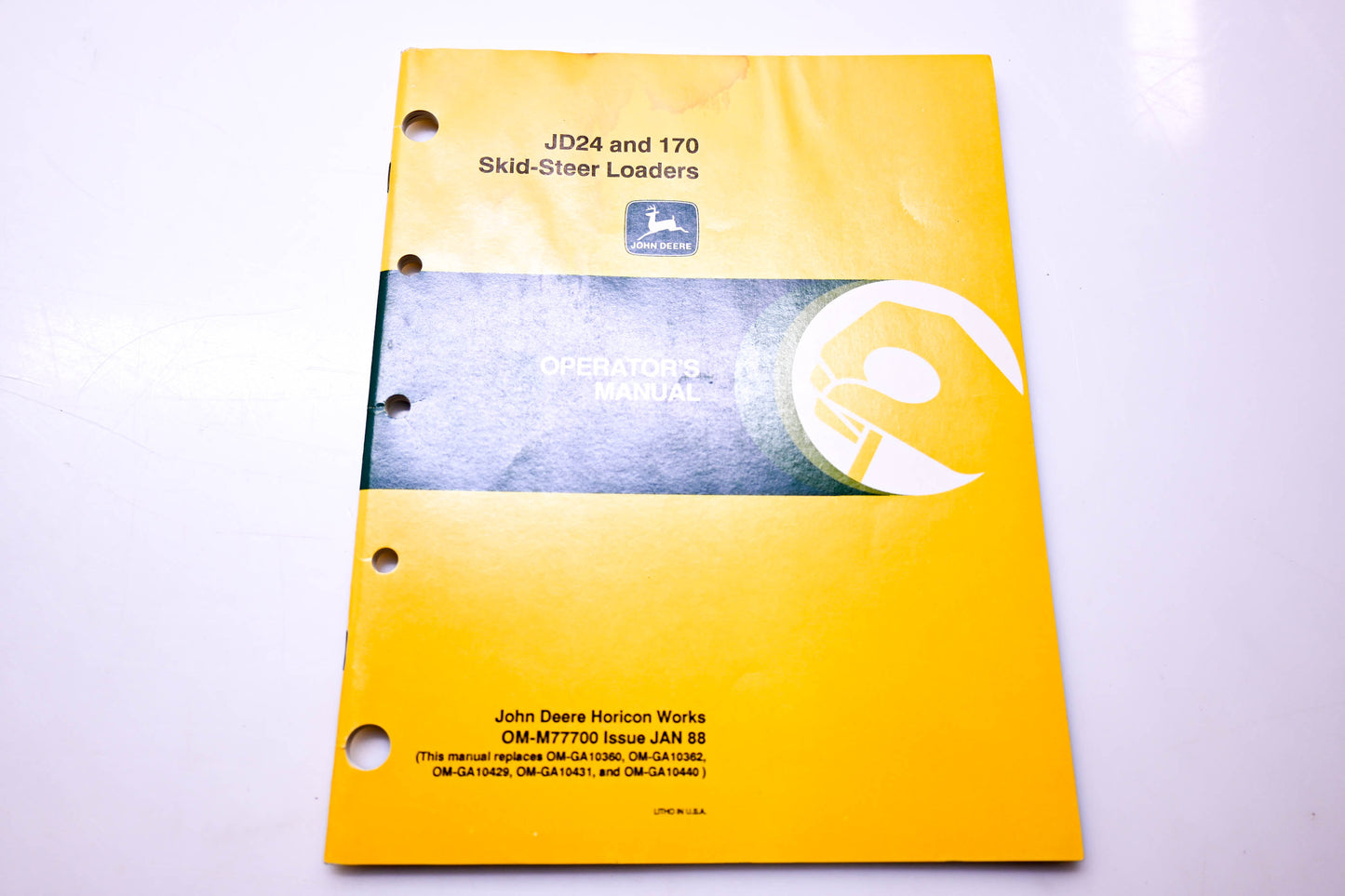OEM John Deere OM-M77700 JD24 & 170 Skid-Steer Loaders Operator's Manual