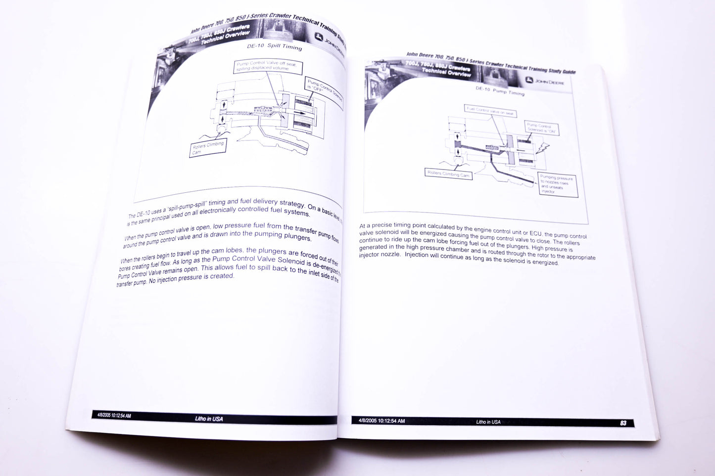 OEM John Deere DGTC250 700J 750J 850J Crawler Dozers Technical Training Study Guide