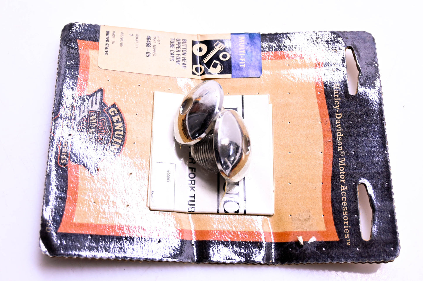 New OEM Harley-Davidson 46468-05 Button Head Upper Fork Tube Caps NOS