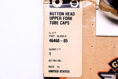 New OEM Harley-Davidson 46468-05 Button Head Upper Fork Tube Caps NOS