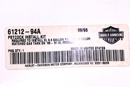 New OEM Harley-Davidson 61212-94A Petcock Install Kit NOS