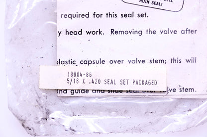 New OEM Harley-Davidson 18004-86 K-Line Valve Seal Kit NOS