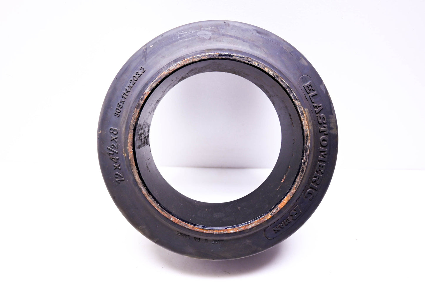 Elastomeric YA503-8 Black Smooth 12x4.5x8 Solid Forklift Tire Press-On NOS