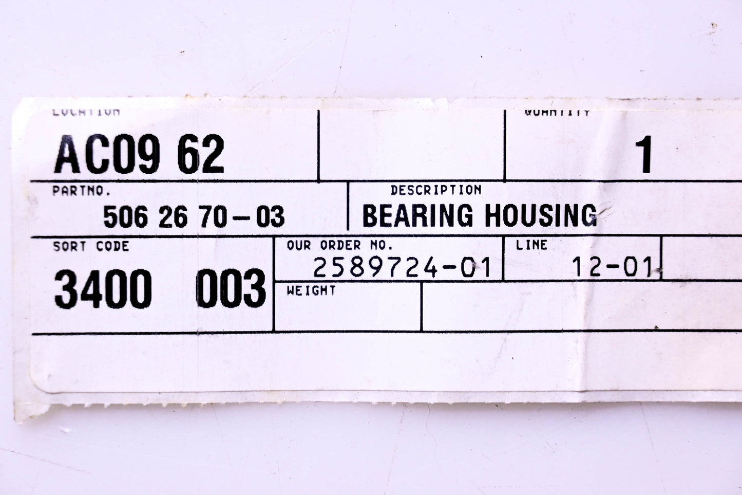 New OEM Husqvarna 506 26 70-03, 5062635, 506267003 Bearing Housing NOS