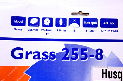 New OEM Husqvarna 537021901, 537 02 19-01 Grass 255-8 10" Blade NOS