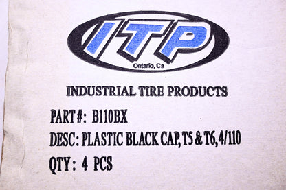 ITP B110BX, 0223-0031 4 Plastic Black Caps NOS
