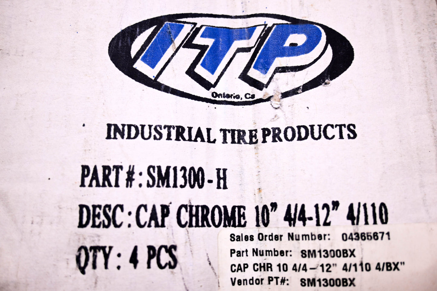 ITP SM1300-H 4 Chrome Caps NOS