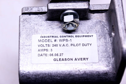 Gleason-Avery WPS-1, A-3982 Wall Mount Pull Switch NOS