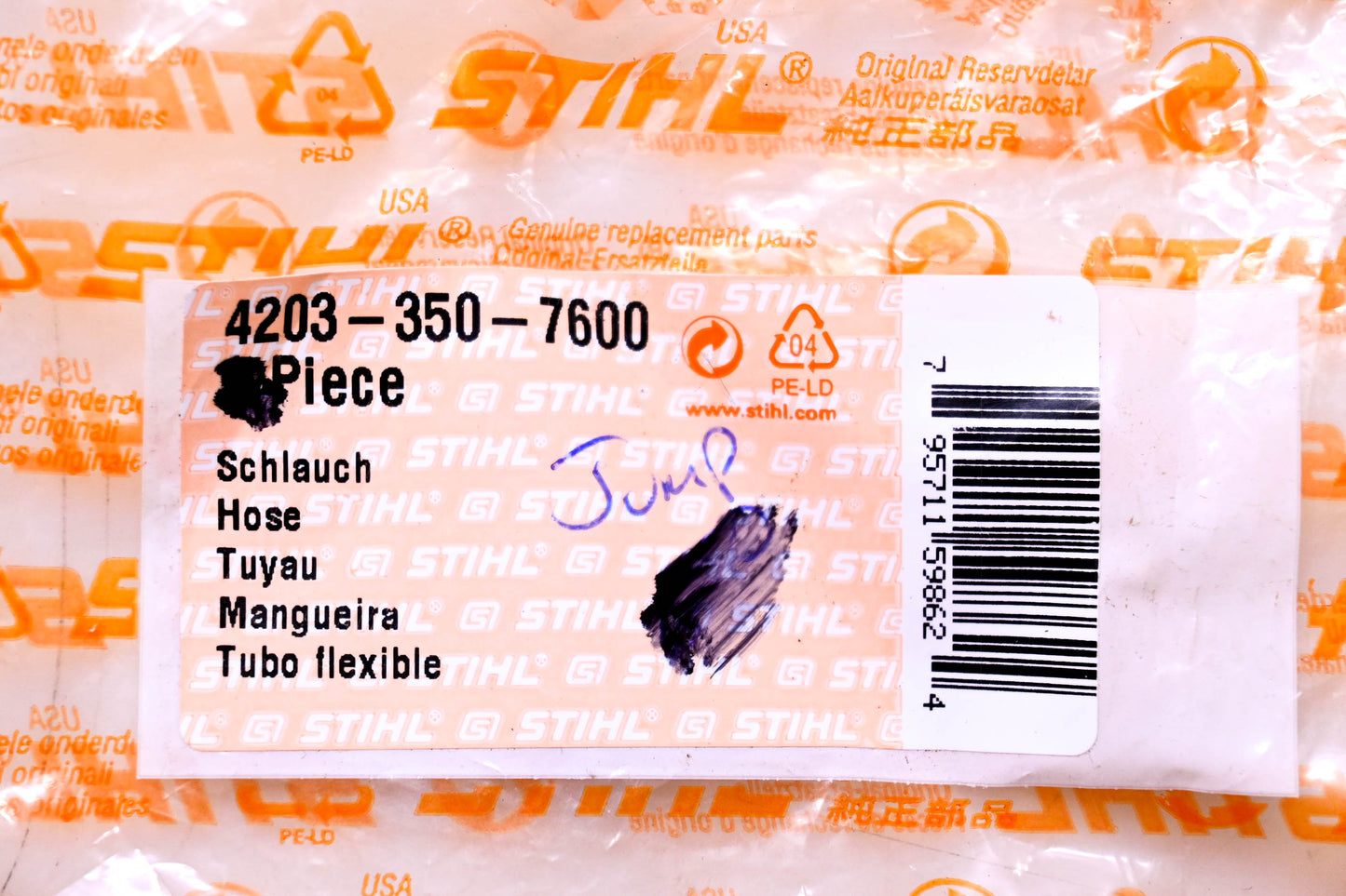 New OEM Stihl 4203-350-7600 Hose NOS