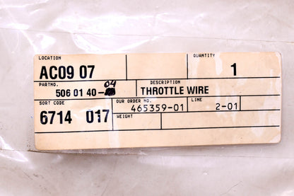 New OEM Husqvarna 506014004, 506 01 40-04 Throttle Wire NOS