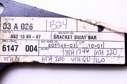 New OEM Husqvarna 532138457, 532 13 84-57 Sway Bar Bracket NOS