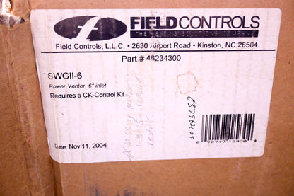 Field Controls SWGII-6 Power Venter 6" Inlet NOS