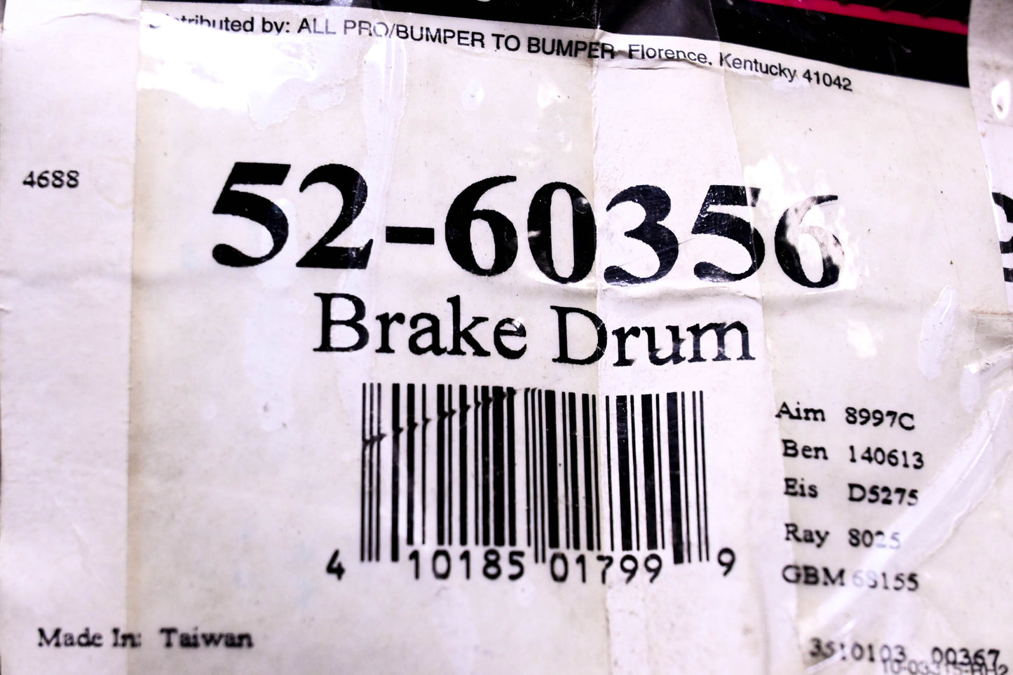 Guardian 52-60356 Brake Drum NOS