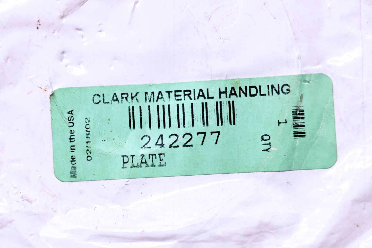 Clark 242277 Forklift Retaining Plate NOS