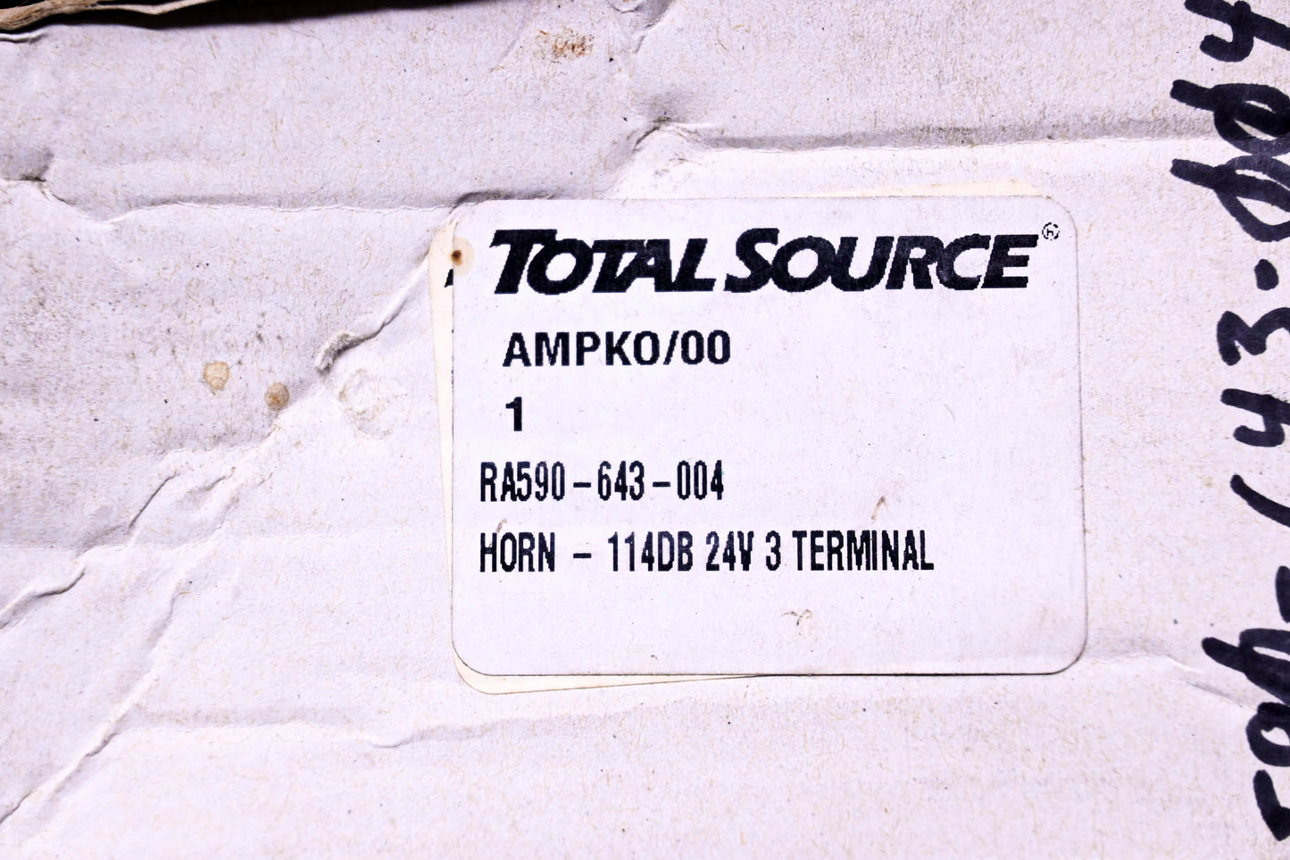 Total Source 590-643-004, RA590-643-004 Horn 24 Volt fits Raymond NOS