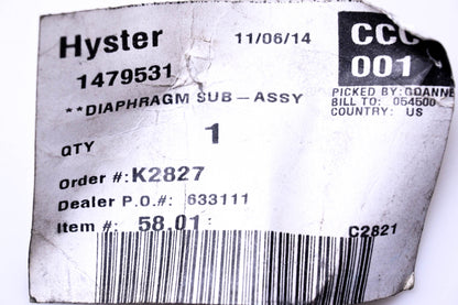 Hyster 1479531 Diaphragm Sub NOS
