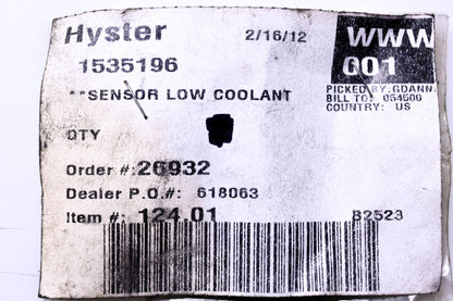 Hyster 1535196 Sensor NOS