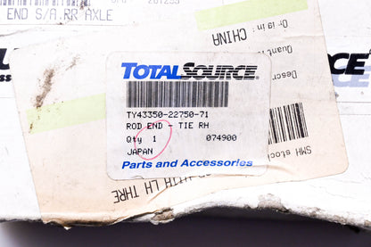 Total Source 43350-22750-71, TY43350-22750-71 Tie Rod End Right Hand fits Hyster NOS