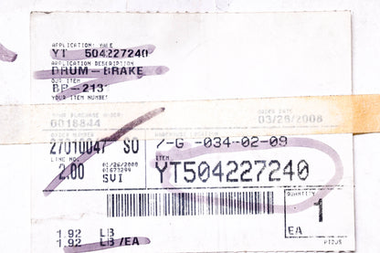 Total Source 504227240, YT504227240 Brake Drum NOS