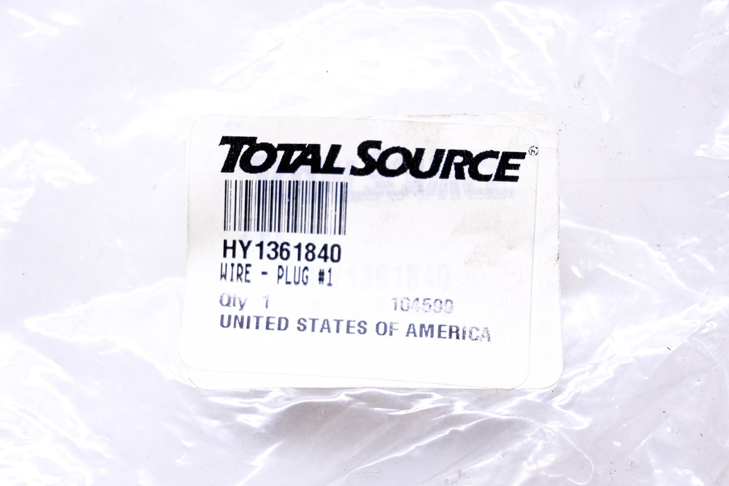Total Source 1361840, HY1361840 Plug Wire fits Hyster NOS