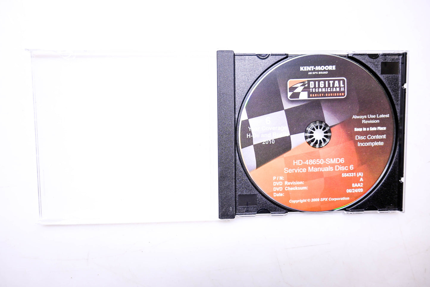 Kent-Moore 554331 (A), HD-48650-SMD6 Digital Technician II Service Manuals Disc 6 DVD NOS