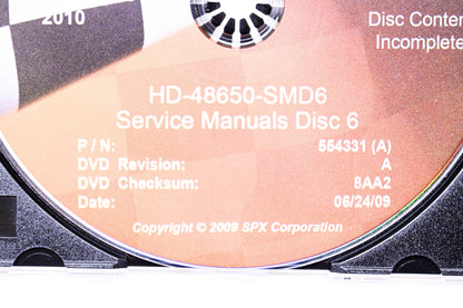 Kent-Moore 554331 (A), HD-48650-SMD6 Digital Technician II Service Manuals Disc 6 DVD NOS