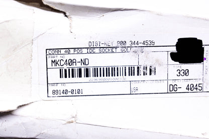 Digi-Key MKC40A-ND, 89140-0101 3M Socket Connector NOS