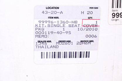 New OEM Kawasaki 99996-1360-H8 Single Seat Cover Kit NOS