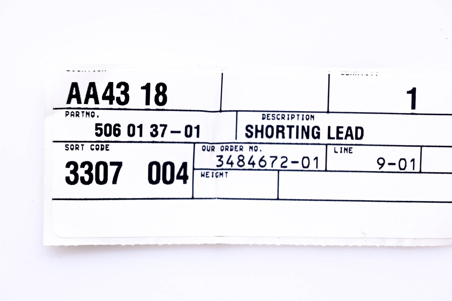 New OEM Husqvarna 506013701, 506 01 37-01 Shorting Lead NOS