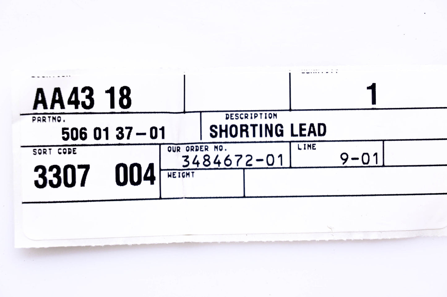 New OEM Husqvarna 506013701, 506 01 37-01 Shorting Lead NOS