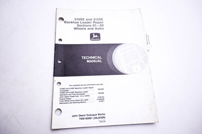 OEM John Deere TMS160901 310SE & 315 SE Backhoe Loader Repair Wheels & Axles Technical Manual