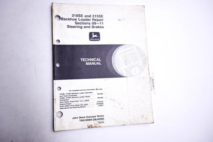 OEM John Deere TMS160909 310SE & 315 SE Backhoe Loader Repair Steering & Brakes Technical Manual