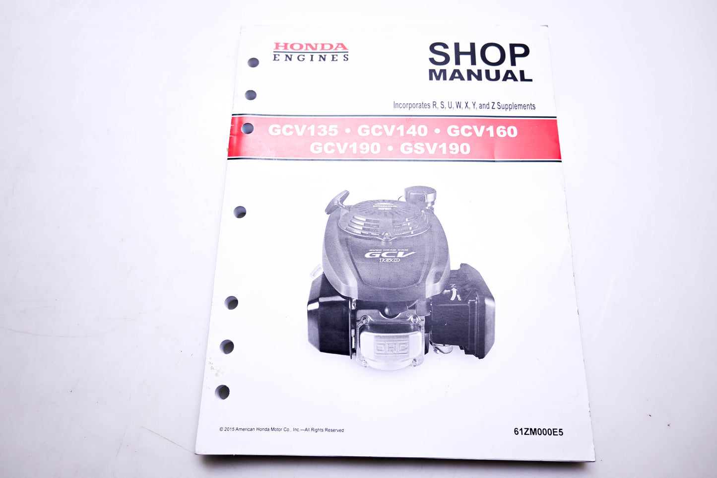 OEM Honda 61ZM000E5 Shop Manual GV135 GCV140 GCV160 GCV190 GSV190